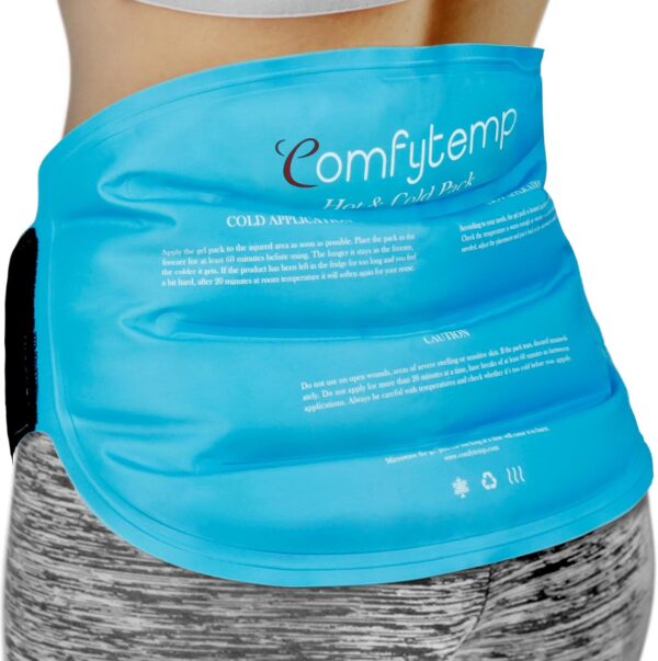 Comfytemp Ice Pack for Back Pain Injuries. Reusable Lower Back Ice Pack. Gel Cold & Hot Pack for Injuries. 10.3x14.6