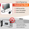 Comfytemp Heated Eye Mask. USB Wearable Eye Heating Pad. Dry Eyes Relief Mask Warm Compress with 3 Heat and Time Settings. Gray - 图片 9